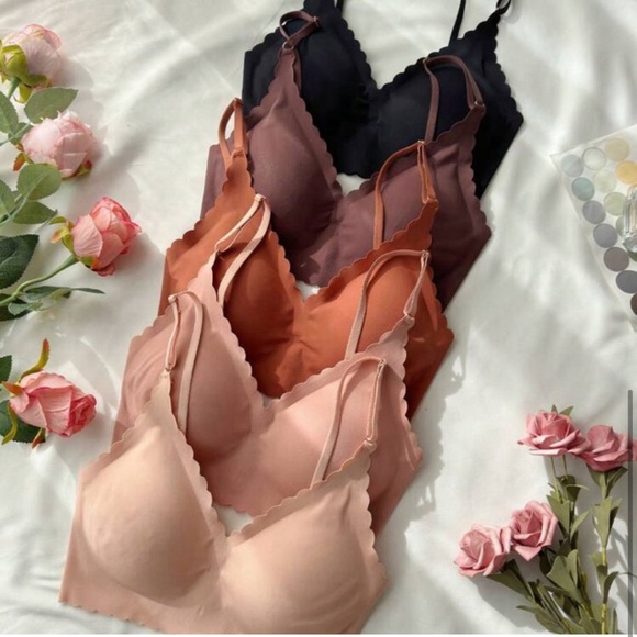 5 Piece Scalloped Seamless Bralettes - Picture 5 of 5